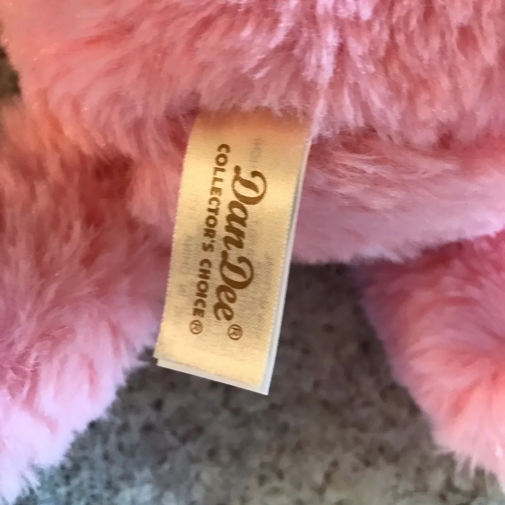 Dan Dee Plush Fuzzy Pink&White Striped Bunny Rabbit Stuffed Animal 18